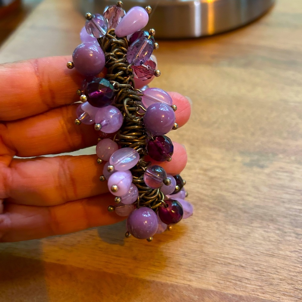 Glass beads violet bracelet